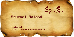Szuromi Roland névjegykártya