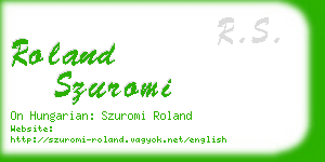 roland szuromi business card